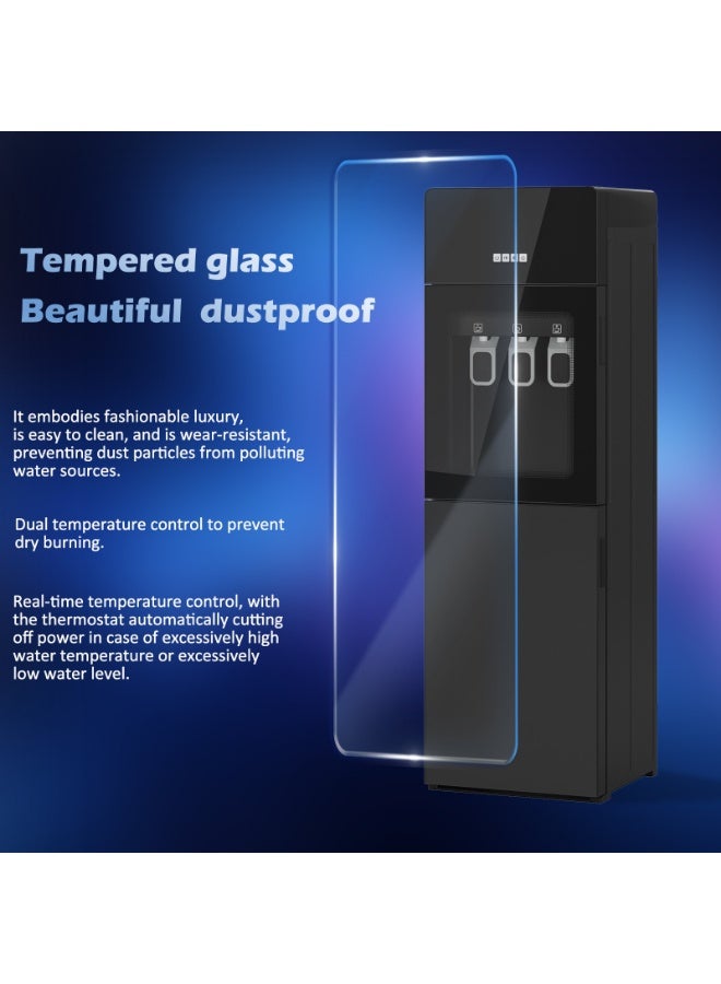 Amoyls Water Dispenser with 3-Temperature(Hot/Cold/Normal), Elegant Tempered Glass, Bottom-Mounted Bucket & Quiet for Office and Home, 95cm Height - Image 3